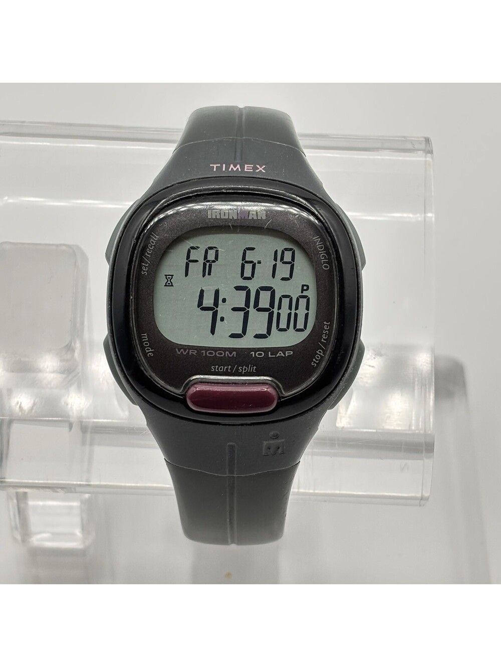 Ladies Timex Ironman 10 Lap Indiglo Watch 34mm Dark Gray/Purple 100M TW5M20000